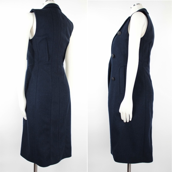 Rag & Bone Fitted Faye Wool Navy Vest Coat N48 - Picture 6 of 8